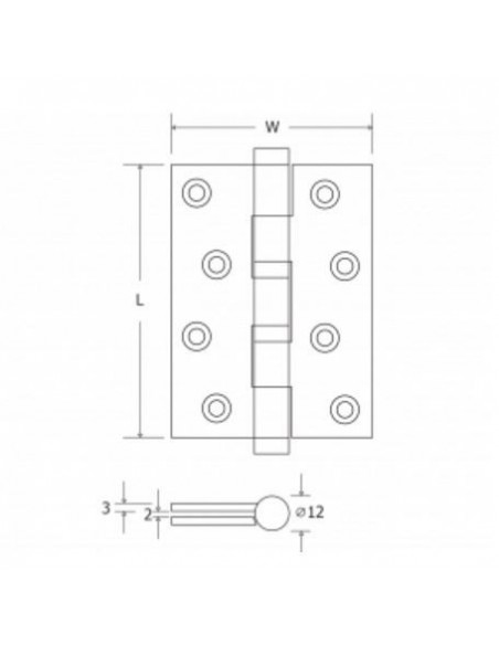 Μεντεσέδες Πλάκα με 2 Ρουλεμάν Ορειχάλκινοι Μεντεσέδες Πλάκα με 2 Ρουλεμάν Ορειχάλκινοι