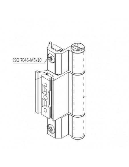Μεντεσές Τριπλός Αλουμινίου M300 με 3 Τρύπες και INOX Βίδες