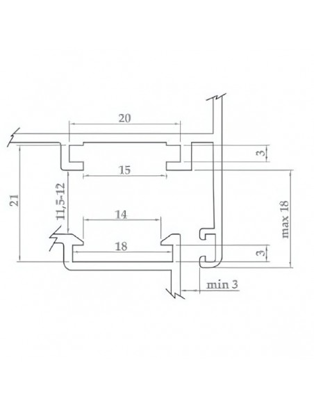 Μεντεσές Τριπλός Αλουμινίου M300 με 3 Τρύπες και INOX Βίδες