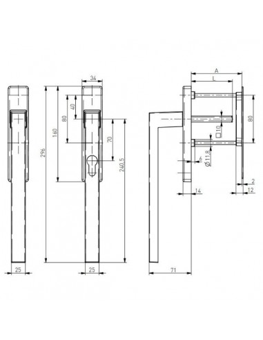 Πόμολο (γρυλόχειρο) αλουμινίου για συρόμενα και υψούμενα HS