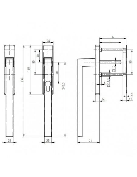 Πόμολο (γρυλόχειρο) αλουμινίου για συρόμενα και υψούμενα HS Πόμολο (γρυλόχειρο) αλουμινίου για συρόμενα και υψούμενα HS