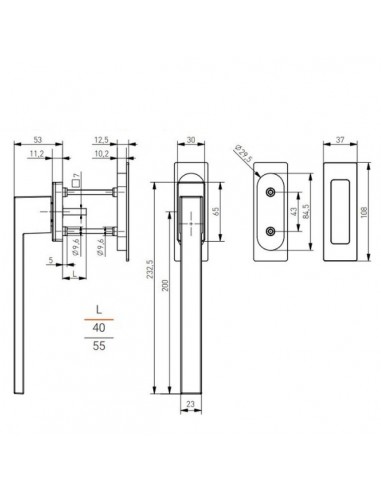 Πόμολο (γρυλόχειρο) αλουμινίου για συρόμενα και υψούμενα INLINE 