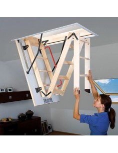 Roof folding ladder LWK-305 with 3 breaks