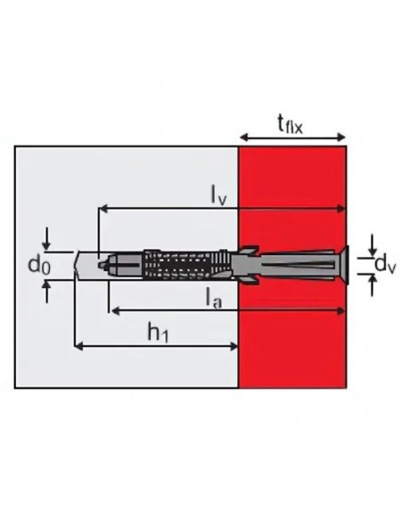 Βύσμα τοίχου υφηλών φορτίων πολλαπλής αγκύρωσης με βίδα NYLON ELEMATIC T88