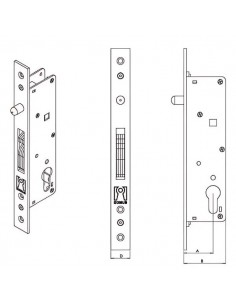 Hook bolt lock with 54mm brass cylinder 2