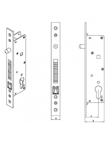 Κλειδαριά Γάντζου για συρόμενες πόρτες με κύλινδρο