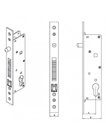 Κλειδαριά Γάντζου για συρόμενες πόρτες με κύλινδρο