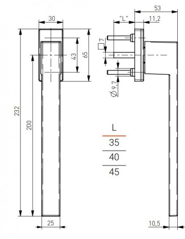 Πόμολο (γρυλόχειρο) αλουμινίου για συρόμενα και υψούμενα INLINE 