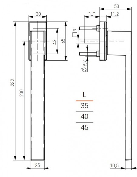Πόμολο (γρυλόχειρο) αλουμινίου για συρόμενα και υψούμενα INLINE 