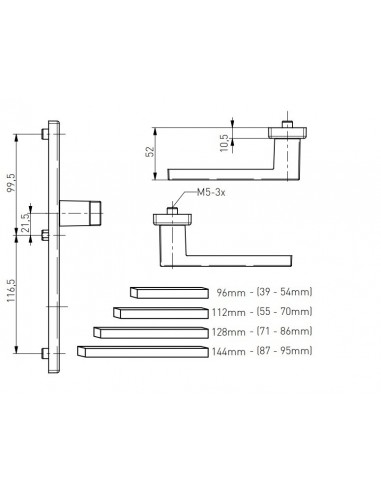 Πόμολο (χερούλι) αλουμινίου ζεύγος 37