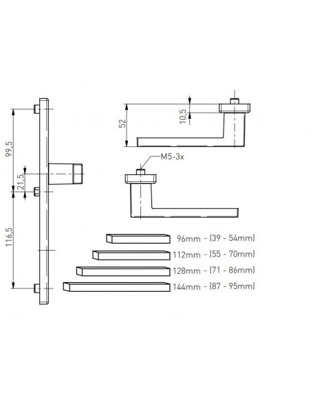 Πόμολο (χερούλι) αλουμινίου ζεύγος 37