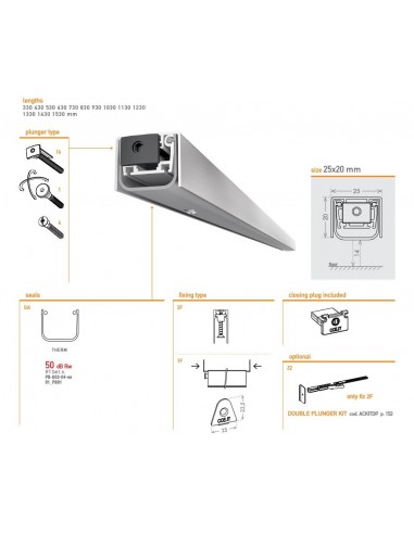 Αυτόματο αεροστόπ ACOUSTIC ALU για πόρτες αλουμινίου/μεταλλικές/ξύλου/PVC