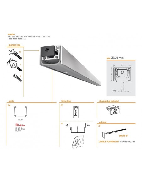 Αυτόματο αεροστόπ ACOUSTIC ALU για πόρτες αλουμινίου/μεταλλικές/ξύλου/PVC