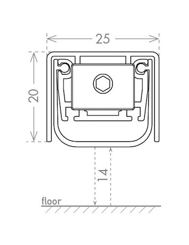 Αυτόματο αεροστόπ ACOUSTIC ALU για πόρτες αλουμινίου/μεταλλικές/ξύλου/PVC