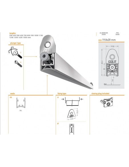 Αυτόματο αεροστόπ QUADRA 20X20 για πόρτες αλουμινίου/μεταλλικές/ξύλου/PVC Αυτόματο αεροστόπ QUADRA 20X20 για πόρτες αλουμινίου/μεταλλικές/ξύλου/PVC