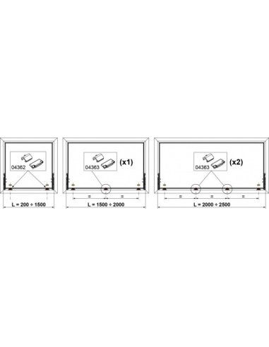 Μεντεσές Τριπλός Αλουμινίου M300 με 3 Τρύπες και INOX Βίδες