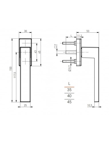 Πόμολο (γρυλόχειρο) αλουμινίου Trend Dallas