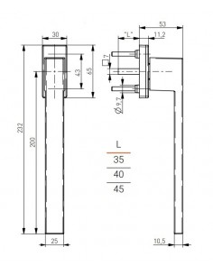 Handle for sliding door INLINE 2