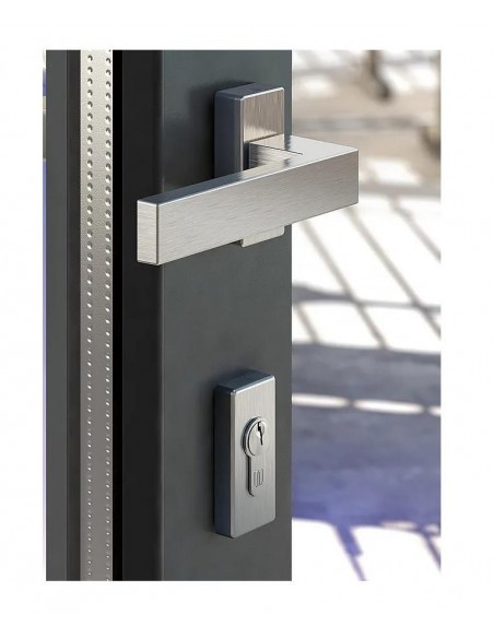 Πόμολο χειρολαβή (χερούλι) εξώπορτας με ροζέτα