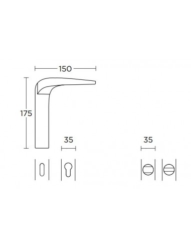 Πόμολο χερούλι με μονοκόμματη πλάκα σειρά 685