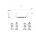 Stainless steel front door handle series 1031 with adjustable screw center