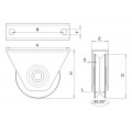 Wheel with screw two bearings square shape